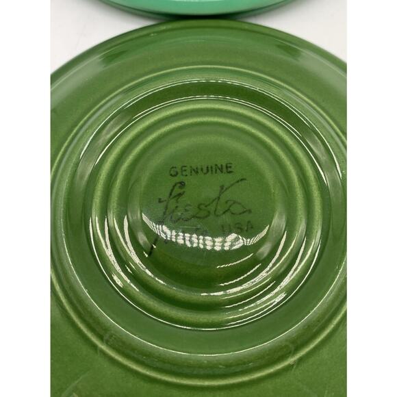 Vtg 6 Fiestware Saucers Assorted Colors Including HTF Forrest Green - Picture 5 of 5